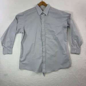 Roundtree & Yorke Gold Label Light Gray Men's Dress Shirt Neck Size 17 Length 34